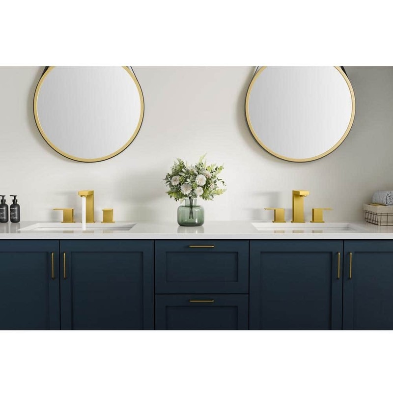 androme 8 in. Widespread Double-Handle Bathroom Faucet Gold with Pop-Up Drain - Image 14