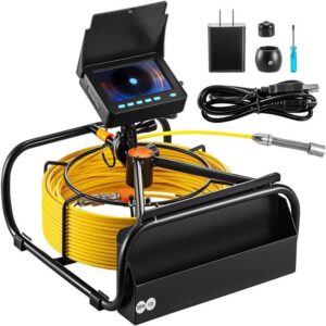 VEVOR Sewer Pipe Camera 4.3" LCD Monitor 98.4 ft Cable IP68 Battery DVR