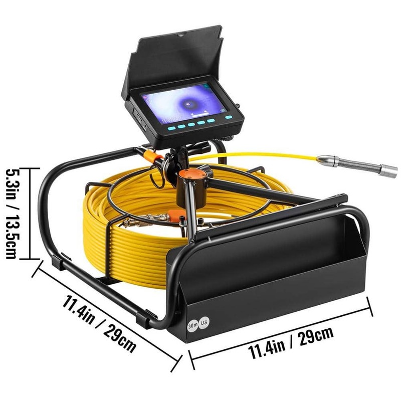 VEVOR Sewer Pipe Camera 4.3" LCD Monitor 98.4 ft Cable IP68 Battery DVR - Image 3