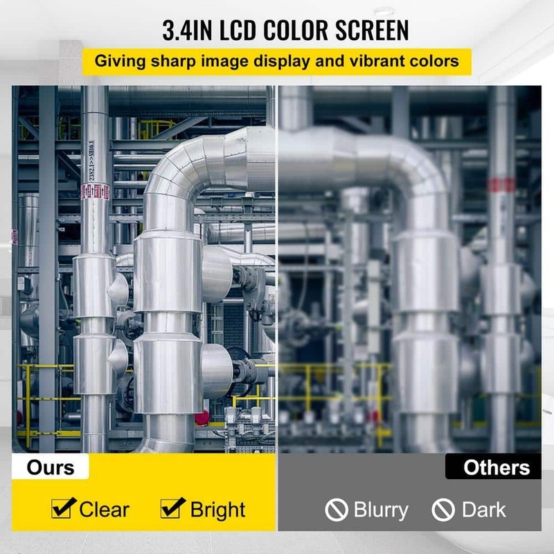 VEVOR Sewer Pipe Camera 4.3" LCD Monitor 98.4 ft Cable IP68 Battery DVR - Image 5