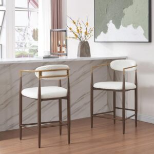 CHRISTOPHER KNIGHT HOME Boise 37.25" Beige Wood Metal Frame Stools 2-Pack
