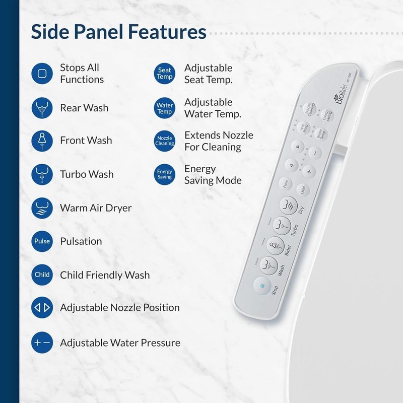 BIO BIDET HD-7000 Electric Bidet Seat Round White Fusion Heating Technology - Image 11404