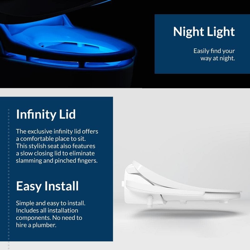 BIO BIDET HD-7000 Electric Bidet Seat Round White Fusion Heating Technology - Image 11407