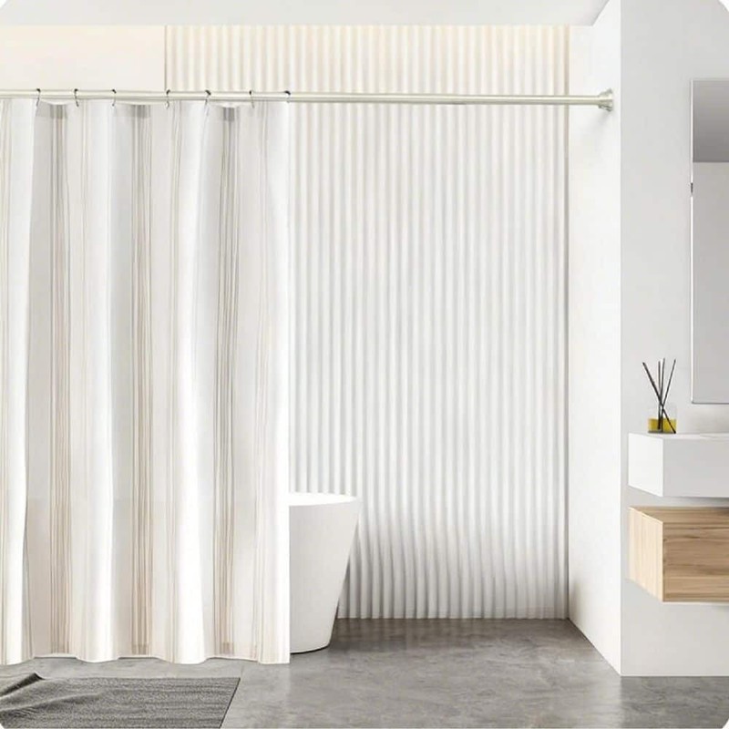 Numhew 28 in. Stainless Steel Adjustable Shower Curtain Rod Brushed Nickel - Image 9