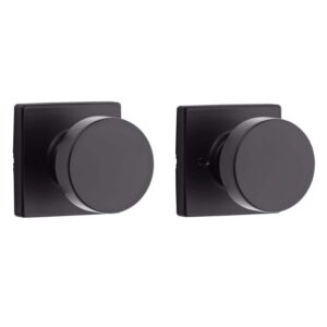 Kwikset Pismo Matte Black Hall/Closet Square Door Knob