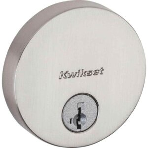 Kwikset Uptown Low Profile Satin Nickel Single Cylinder Round Contemporary