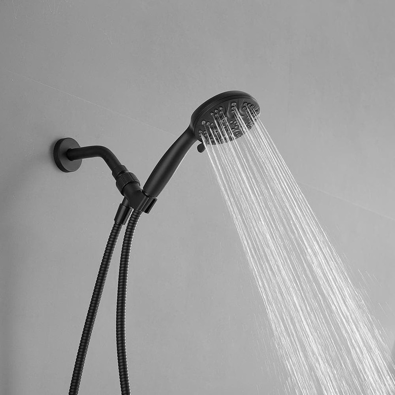 HOMEMYSTIQUE 6-Spray Round Shower Faucet 2.5 Gpm Detachable Handheld Matte Black - Image 8