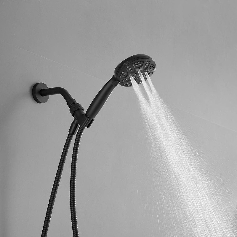 HOMEMYSTIQUE 6-Spray Round Shower Faucet 2.5 Gpm Detachable Handheld Matte Black - Image 10