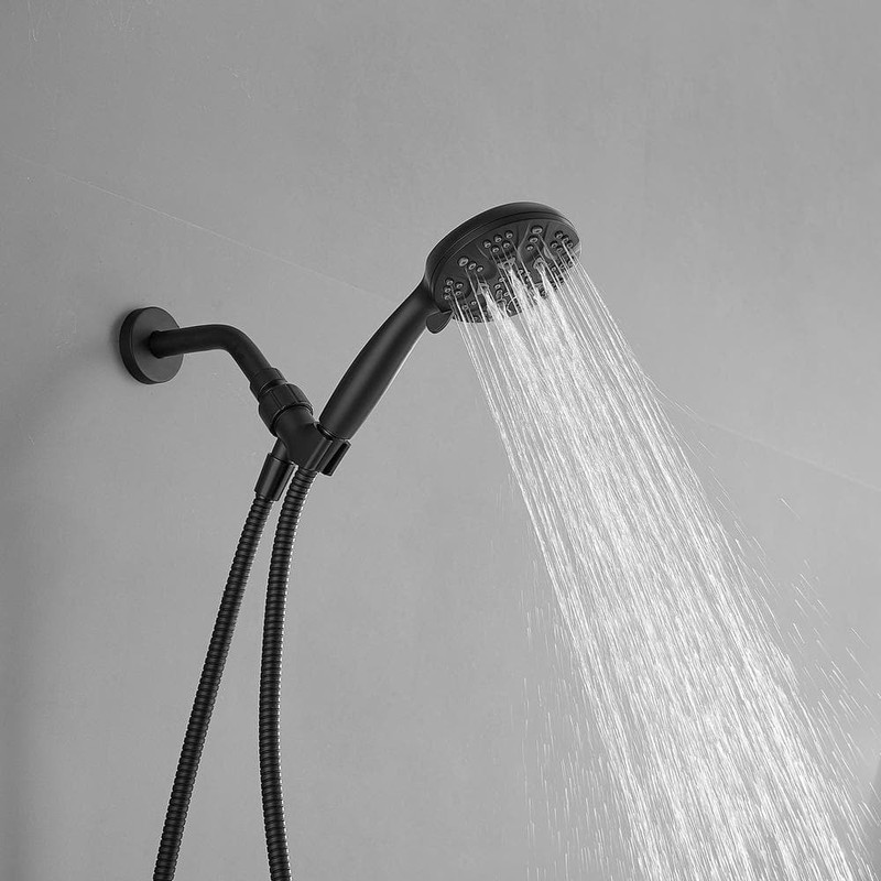 HOMEMYSTIQUE 6-Spray Round Shower Faucet 2.5 Gpm Detachable Handheld Matte Black - Image 12