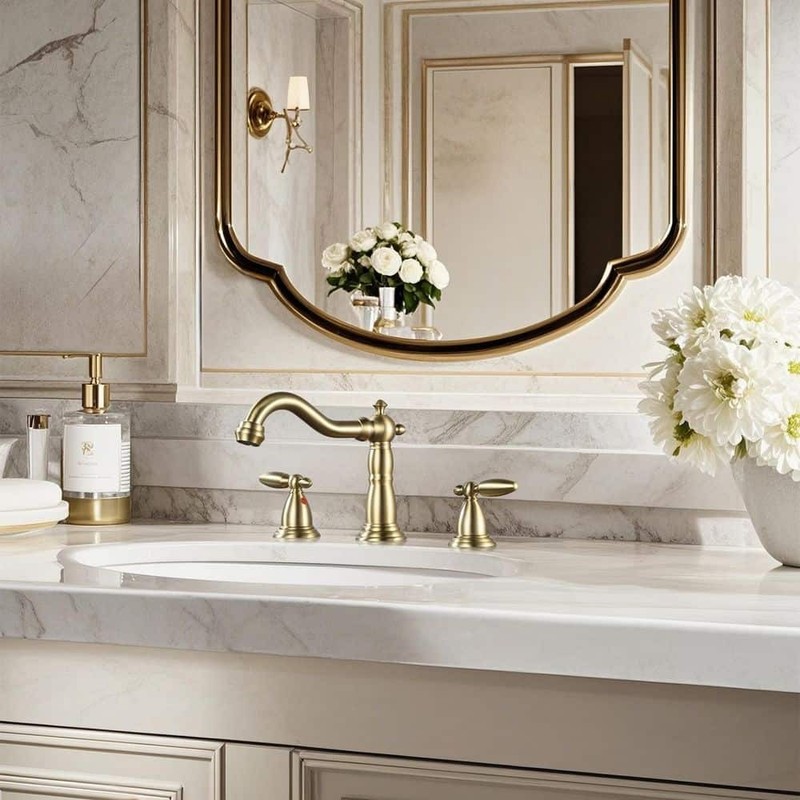AKLFGN 8 in. Widespread Bathroom Faucet 3-Hole Sink Faucet Brushed Gold - Image 12