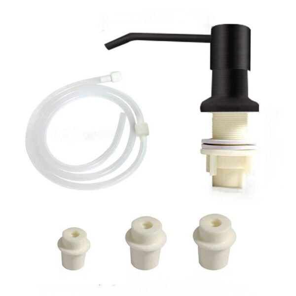 Numhew Large Bottle Soap Dispenser for Kitchen Sink, Black, 47 in. Tube Kit