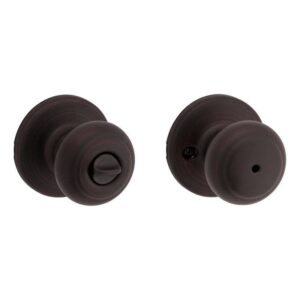 Kwikset Cove Venetian Bronze Privacy Door Knob with Lock, Microban Technology