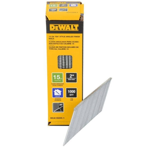 DEWALT 2 in. x 15-Gauge 34-Degree DA Bright Finish Nails (650-Pack)