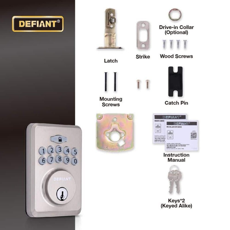 Defiant Radius Satin Nickel Single Cylinder Keypad Deadbolt Lock - Image 41