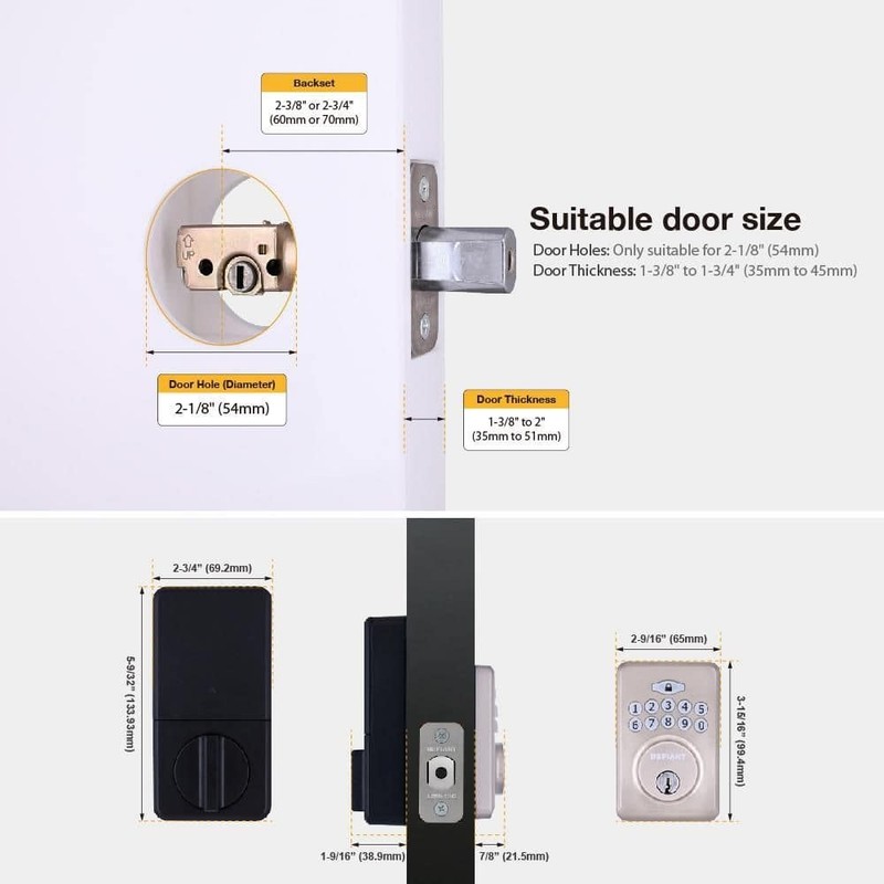 Defiant Radius Satin Nickel Single Cylinder Keypad Deadbolt Lock - Image 42