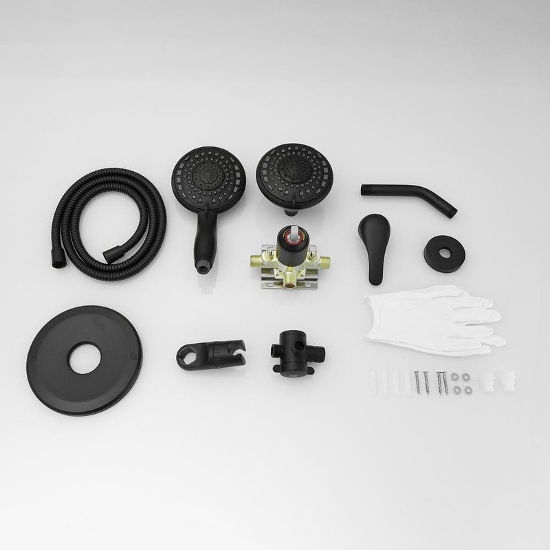 BWE Single-Handle 6-Spray Shower Faucet Set Trim Kit 1.8 GPM Black - Image 193