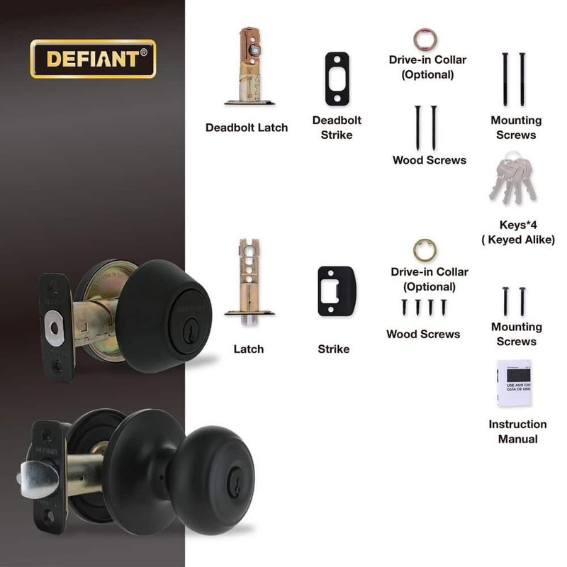 Defiant Hartford Matte Black Single Cylinder Combo Pack - Image 113