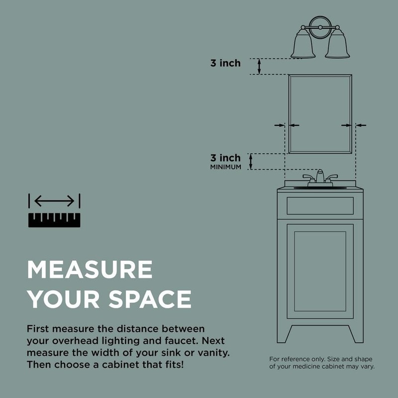 Glacier Bay 24" W x 30" H Rounded Corner Brushed Nickel Medicine Cabinet Mirror - Image 35