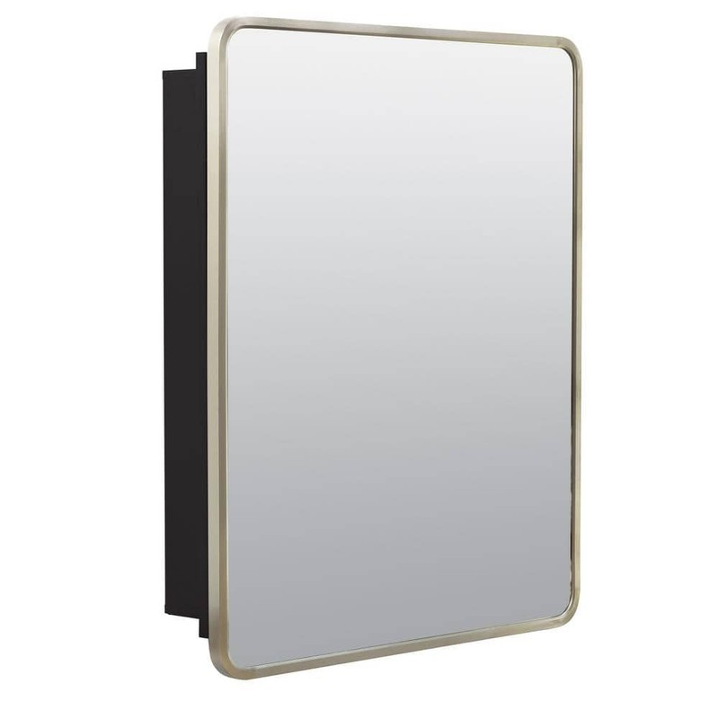 Glacier Bay 24" W x 30" H Rounded Corner Brushed Nickel Medicine Cabinet Mirror - Image 37