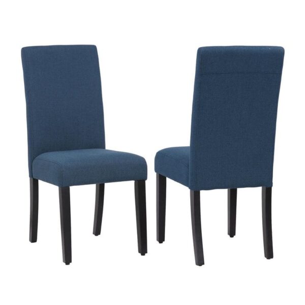 WESTINFURNITURE Nina Side Chair Teal Linen Fabric Upholstered, Set of 2