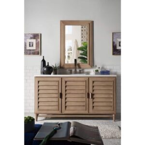 James Martin Vanities 30.4" W x 42" H Framed Wall Mirror Whitewashed Walnut