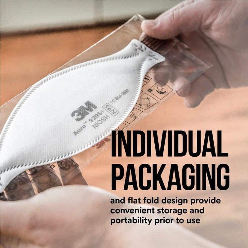 3M 9205+ N95 Aura Particulate Disposable Respirator Foldable (20-Pack) - Image 9