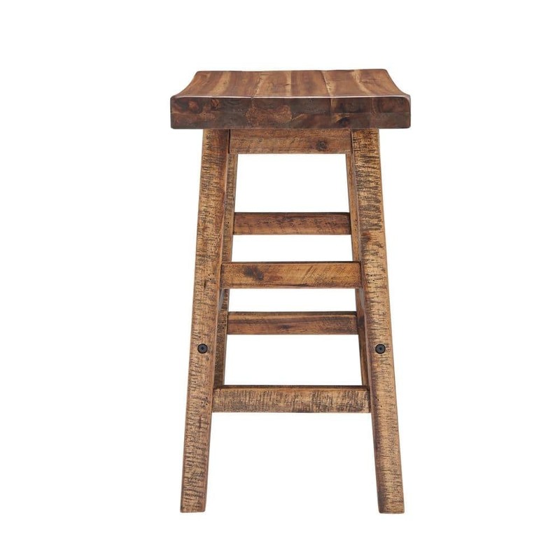 Alaterre Furniture Durango 26" H Wood Counter-Height Bar Stool, Saddle Seat - Image 1219