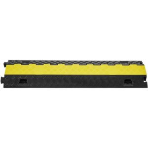 SVOPES Cable Protector Ramp, 2-Channel, 22000 lbs, 9.84" x 3 ft, Yellow Rubber