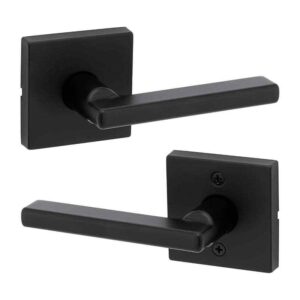 Kwikset Halifax Square Matte Black Hall/Closet Passage Door Handle