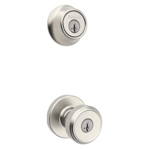 Kwikset Maven Keyed Entry Knob & Deadbolt Combo Pack SmartKey Satin Nickel