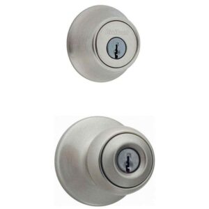 Kwikset Polo Satin Nickel Entry Knob & Deadbolt Combo with Microban Lock