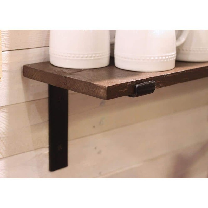 Crates & Pallet 12 in. Black Steel Shelf Bracket for Wood Shelving - Image 12
