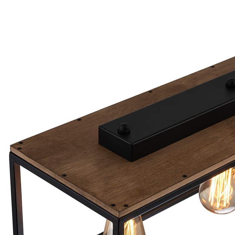 Y'INSP 5-Light Matte Black Rectangular Chandelier for Dining Room No Bulbs - Image 10