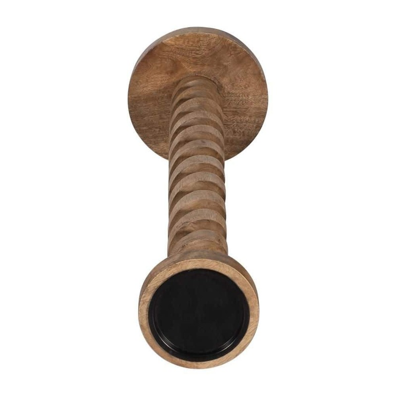 Liv & Skye Brown 8x30 Natural Wood Solid Spiral Floor Candle Holder - Image 11