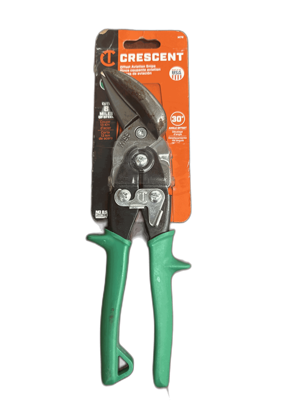 Crescent Wiss 9-1/4" Compound Action Offset Straight & Right Cut Aviation Snips