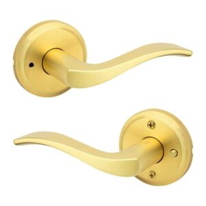 Kwikset Sedona Satin Brass Bed/Bath Door Handle