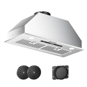 Anlicho 30" 900 CFM Convertible Ducted Ductless Range Hood Stainless Steel