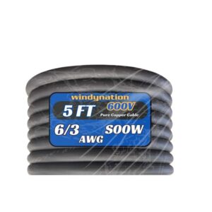 WindyNation 5 ft. 6/3 6-Gauge 3 Conductor 600-Volt Black SOOW Cord