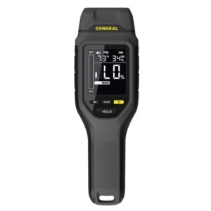 General Tools Pin Moisture Meter with Backlit Display for Wood, Drywall
