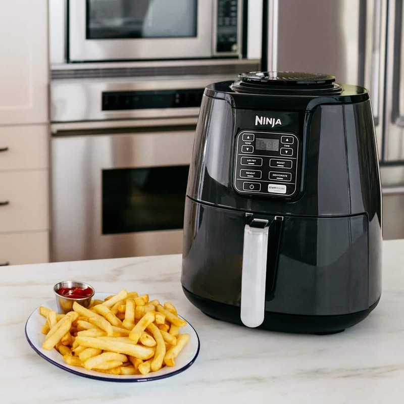 Ninja 4 qt Basket Air Fryer Black Gray Digital Controls for Dehydrate Roast - Image 1561