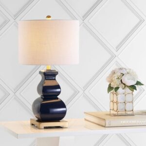 JONATHAN Y Vienna 25.5 in. Navy/Gold Ceramic LED Table Lamp