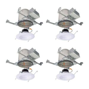 HALO LT 6 in. Adj CCT Canless IC Rated Dimmable LED Recessed Light Kit (4-Pack)