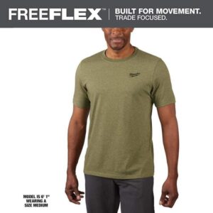 Milwaukee Men's Medium Green Cotton/Polyester Short-Sleeve Hybrid Work T-Shirt