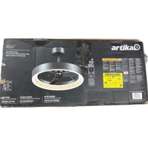 Artika Alton 24 in. Black Wood 8 Steps CCT 18.7 in. LED Ceiling Fan "NO Remote""