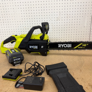 RYOBI 40V HP Brushless 16 in. Battery Chainsaw with 4.0 Ah Battery and Charger