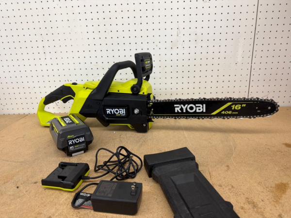RYOBI 40V HP Brushless 16 in. Battery Chainsaw with 4.0 Ah Battery and Charger