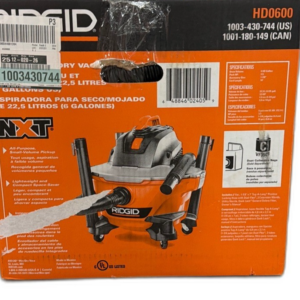 RIDGID 6 Gal. 3.5 HP NXT Shop Vacuum Wet Dry Vac with Filter, Hose, Attachments