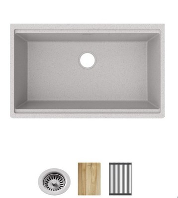 Quartz Classic 33" x 22" x 9-1/2" Single Bowl Undermount Workstation
