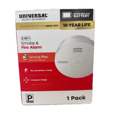 USI 10-Year Battery Mini Smoke & Fire Detector Photoelectric Sensor  1- PACK