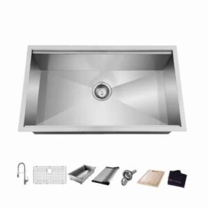 Glacier Bay Zero Radius 27" Undermount  18 Gauge Stainless Steel With Faucet